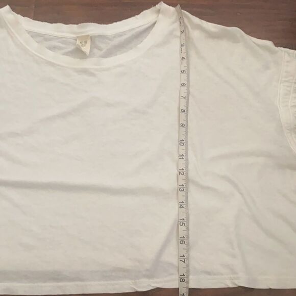 We The Free White Distressed Semi Sheer Casual Balloon Sleeve Top - Picture 6 of 11
